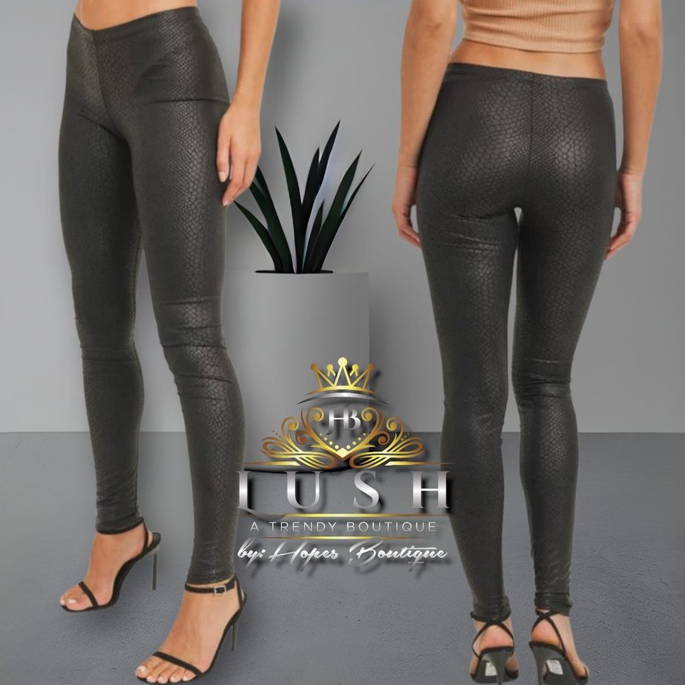 Snake Print Faux leather Leggings